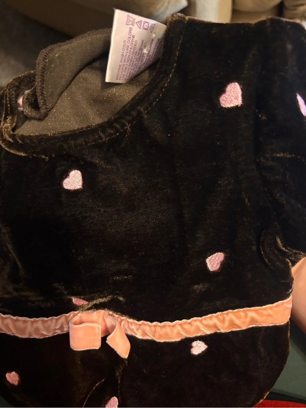Vintage Blueberi Boulevard Brown Velvet Heart Dress | Toddler Girls 2T